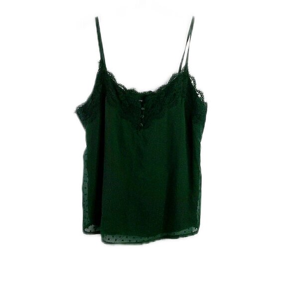 Abercrombie & Fitch Tops - Abercrombie & Fitch - Green Swiss Dot/Lace Camisole - Small